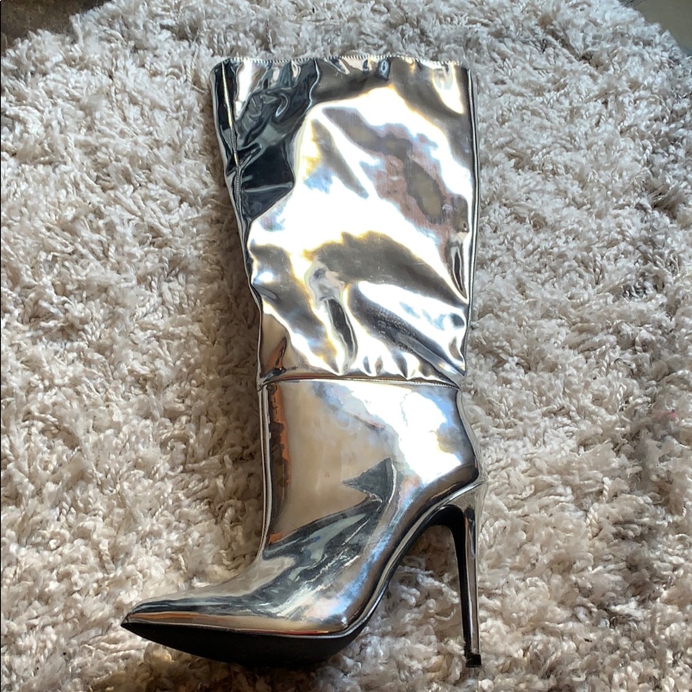 Silver Metallic Boots
